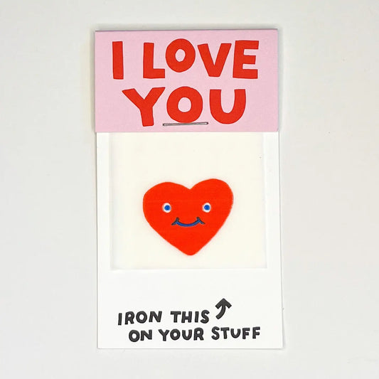 I Love You Heart Face L'il Something Iron-On Card - Hot Dang Press