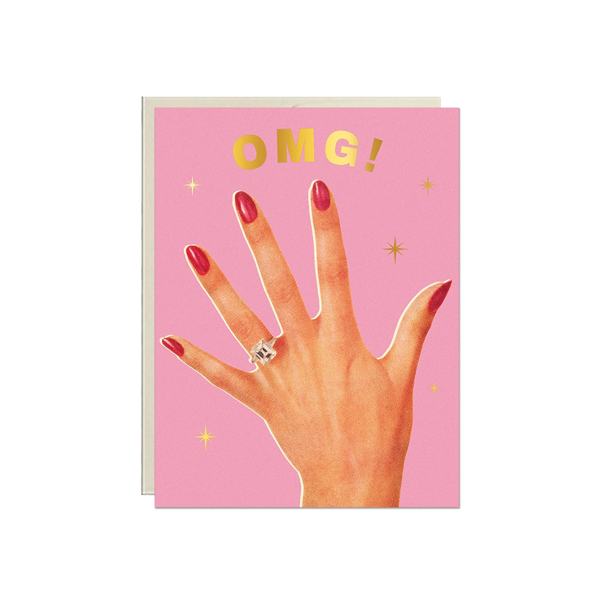 Omg! Engaged Ring – Foil Engagement ✿ Celebration Card
