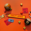 Thrift Queen Embroidered Keychain