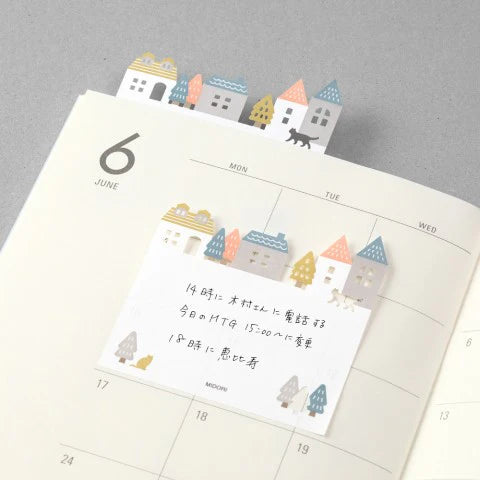 Die Cut Sticky Notes - Town