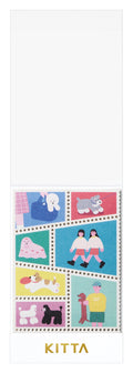 Friends and Dogs-Kitta Portable Washi Stamp Style Tape