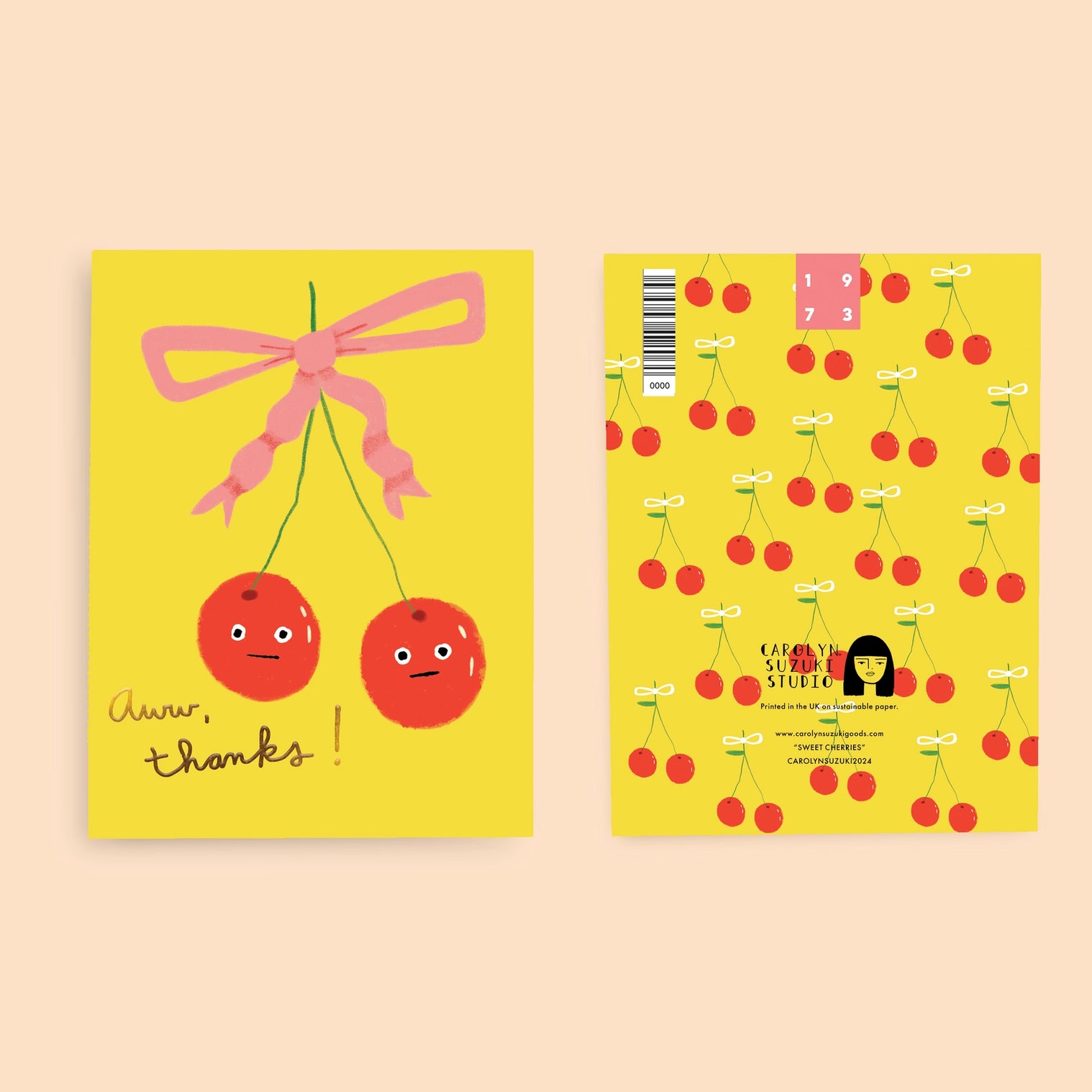 Sweet Cherries - Thank You Card
