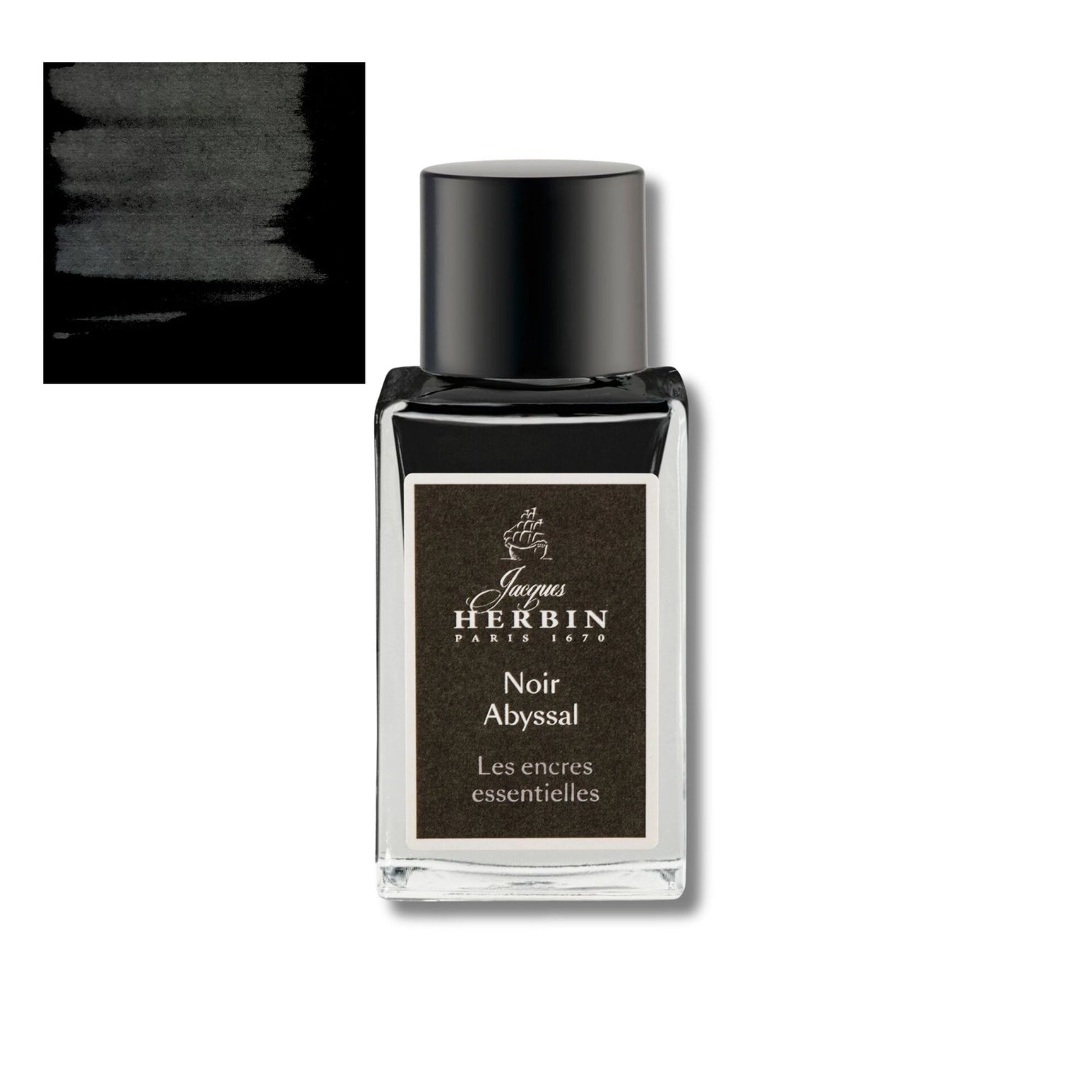 Noir Abyssal -Jacques Herbin - Essentials fountain pen ink- 15ml