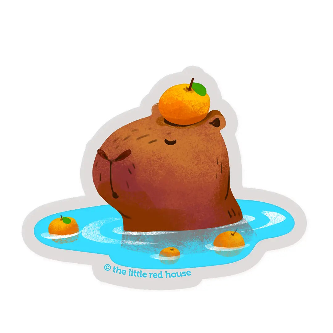 Capybara Onsen Vinyl Sticker