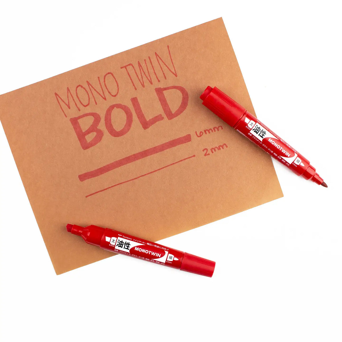 MONO Twin Permanent Marker - Red - Dual Tip Fine & Chisel