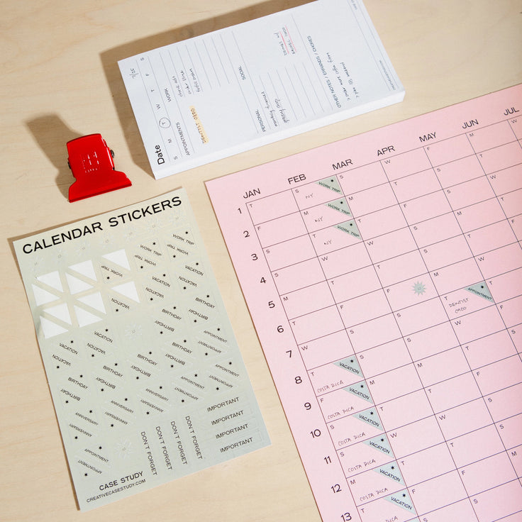 2026 Yearly Wall Calendar | Pink