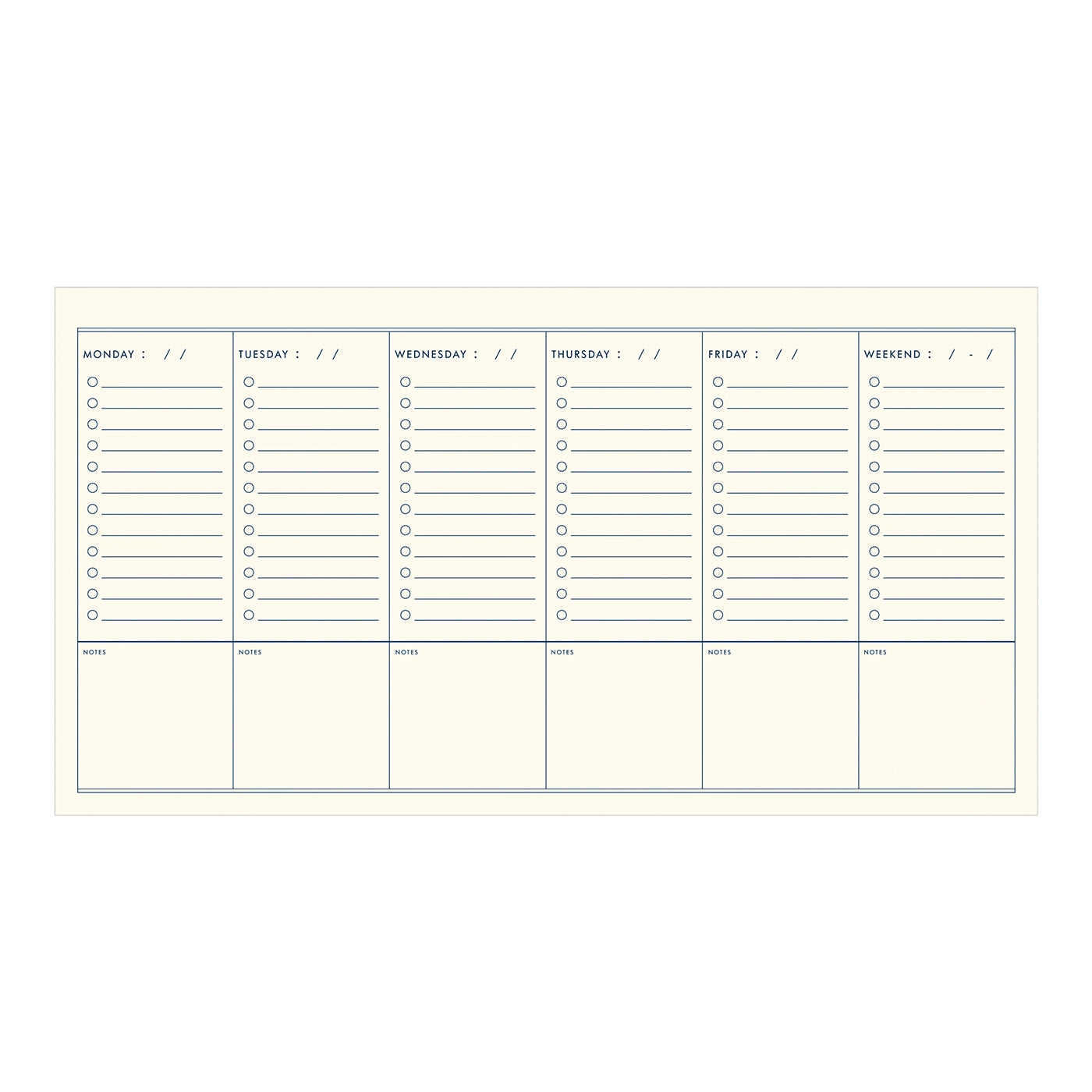 Ruler Grid Weekly Desktop Planner