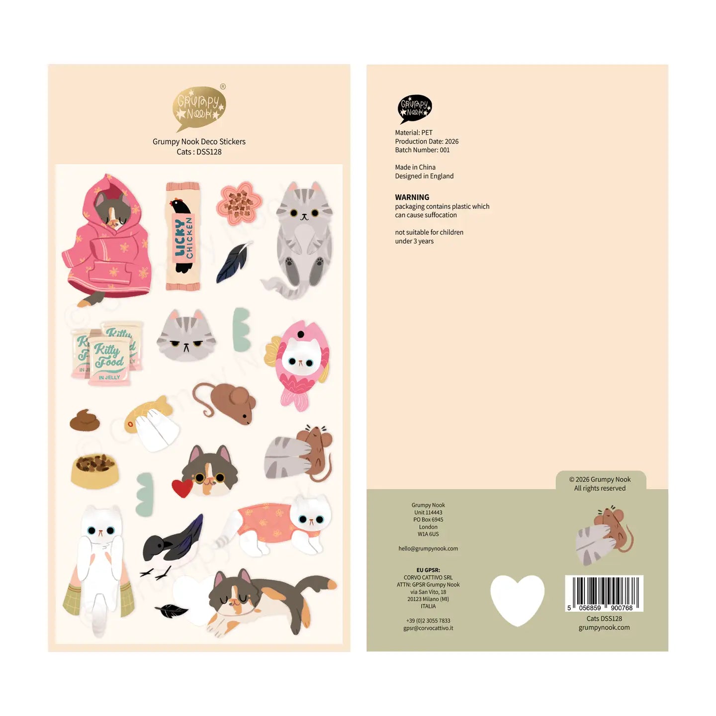 Cats Deco Sticker Sheet