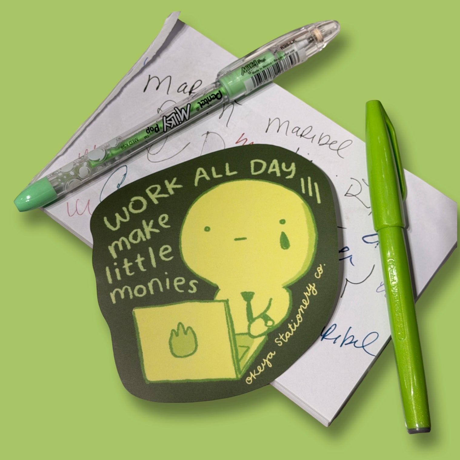 Work all day -Green Guy Vinyl Sticker