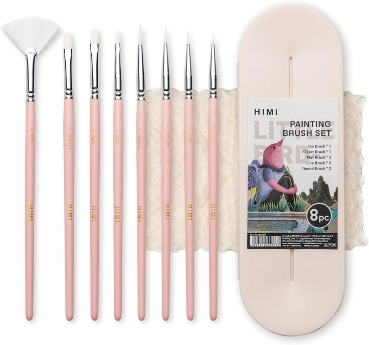 Himi Paint Brush Set - 8 pc for Acrylic of Gouache