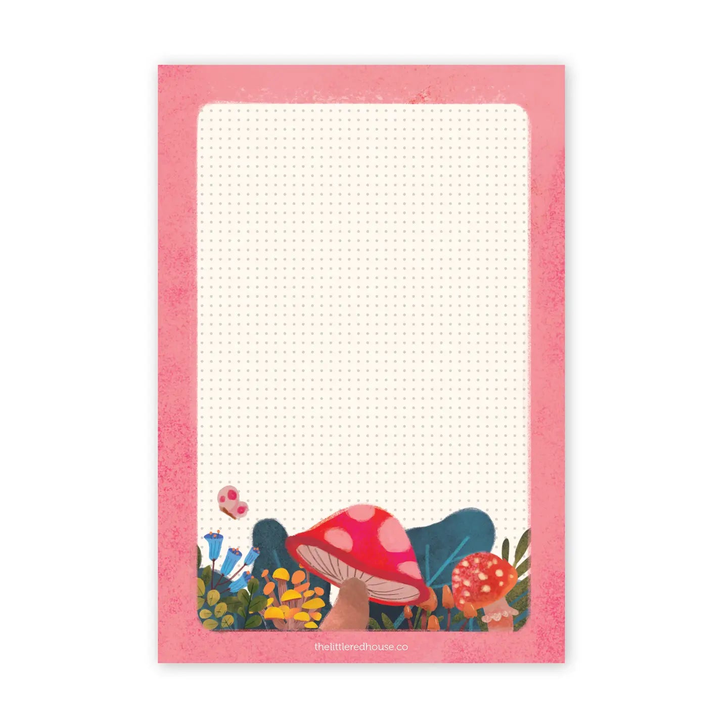 Dot Grid Mushroom Notepad, 4x6 Memo Pad