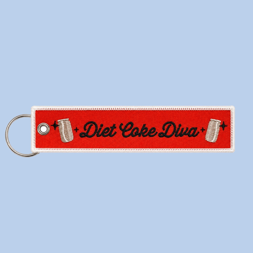 Diet Coke Diva Embroidered Keychain