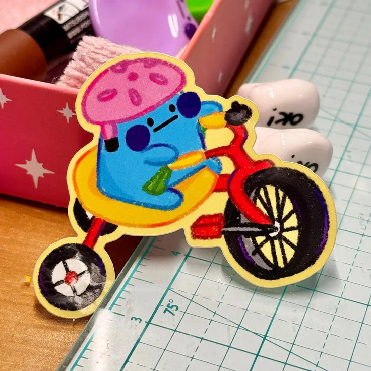 Baby Bloo On His Tricycle- Vinyl Sticker