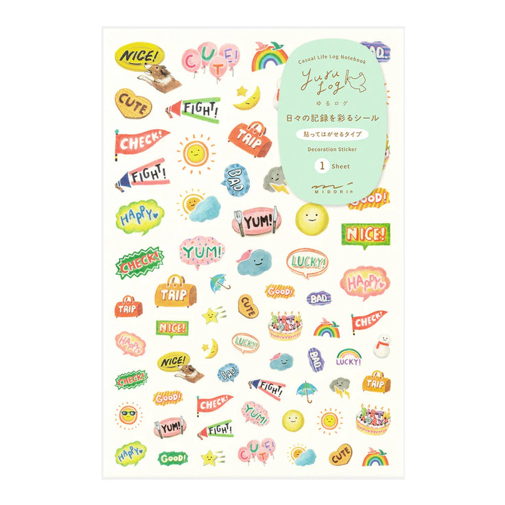 Yuru Log Sticker Sheet - Feeling