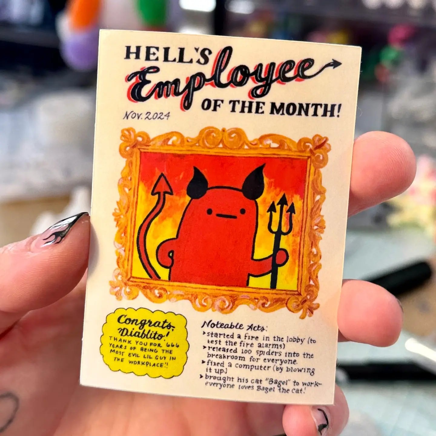 Hell's Employee of the Month Sticker