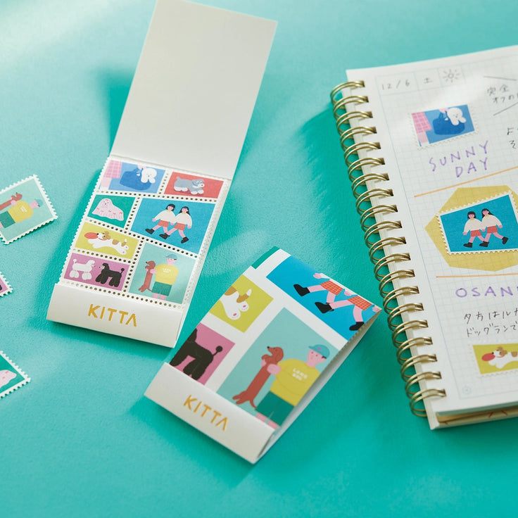 Friends and Dogs-Kitta Portable Washi Stamp Style Tape