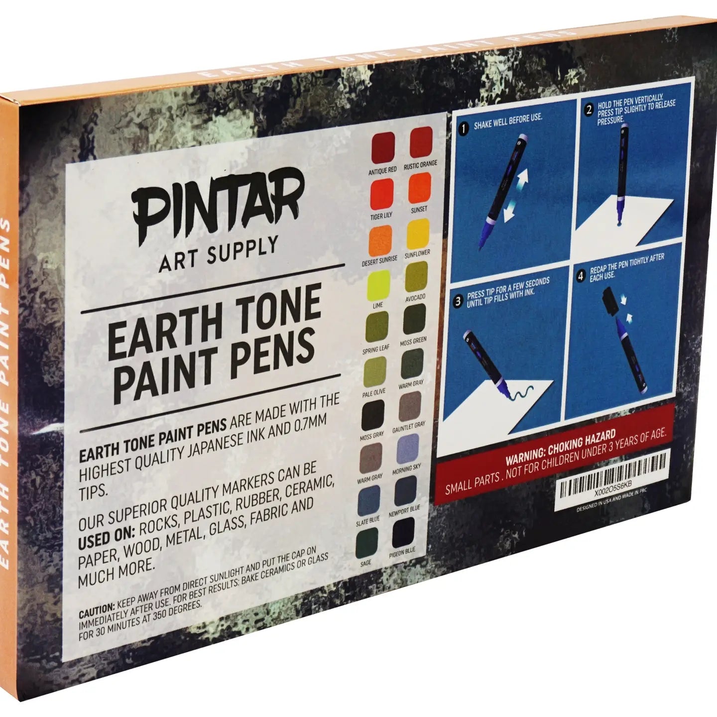 Earth Tone Color 20 Pack Paint Pens Acrylic Paint Pen Set with Extra Fine 0.7mm Tip