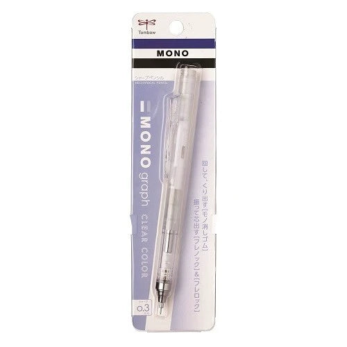 Tombow Mono Graph Mechanical Pencil 0.3- Clear Transparent