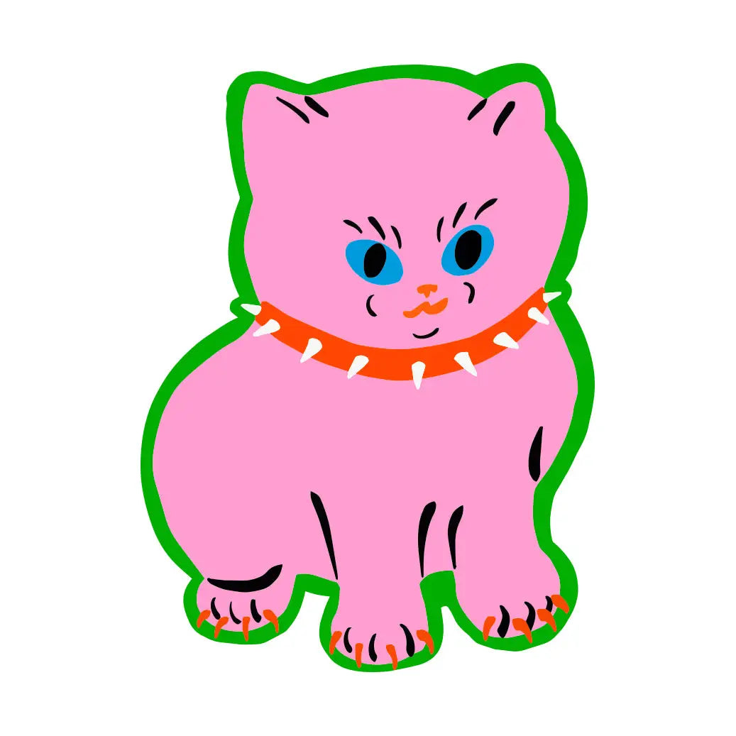 Spiked Kitten Sticker - Kristina Micotti