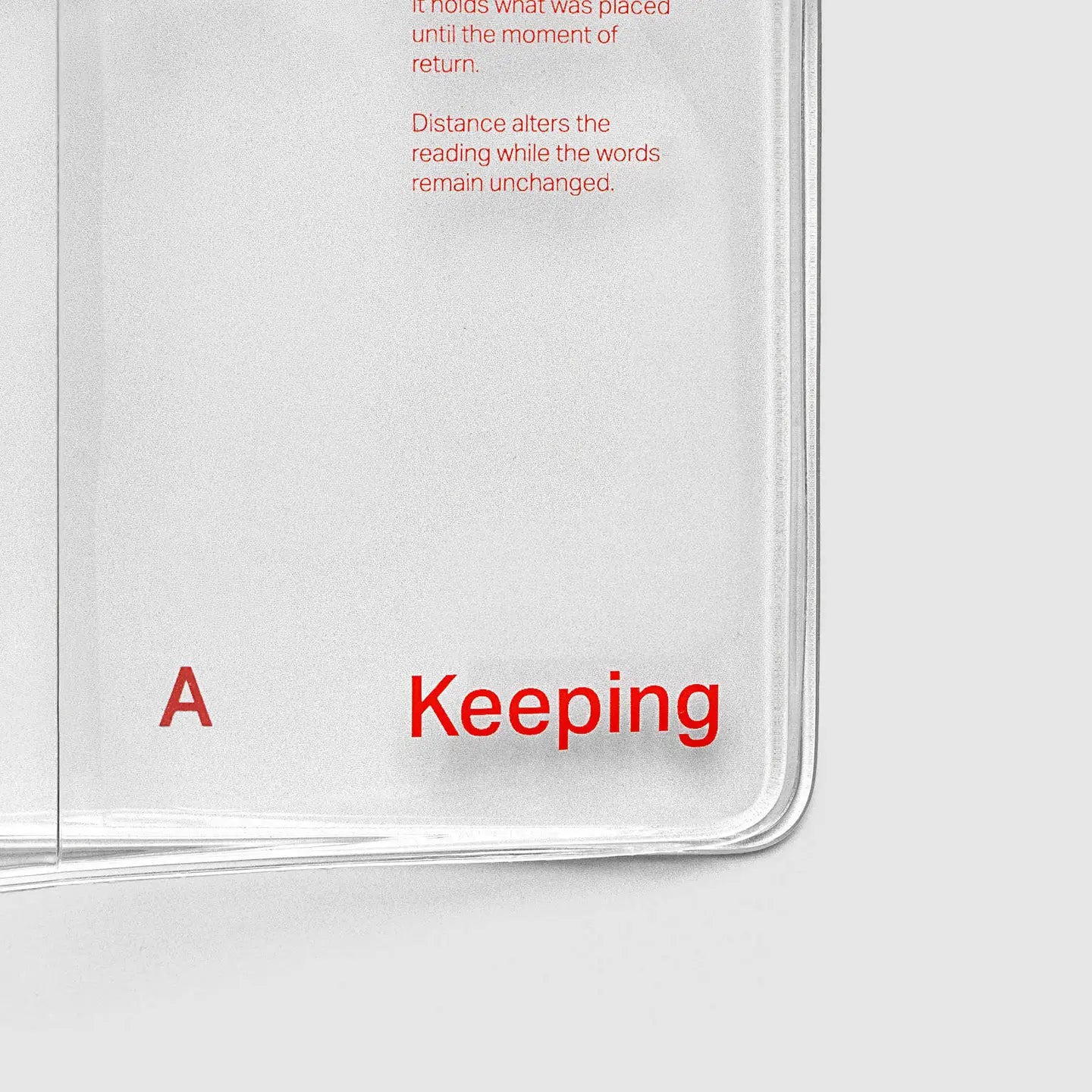 Act of Keeping Travel Cover | Clear Vinyl - COVER ONLY