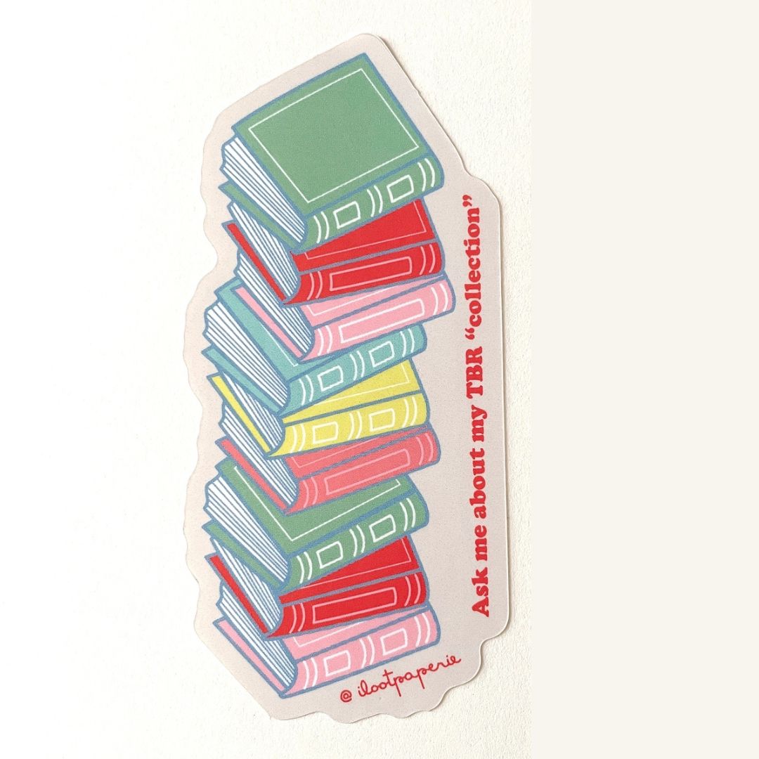 Ask Me About My TBR Collection - Sticker - ilootpaperie