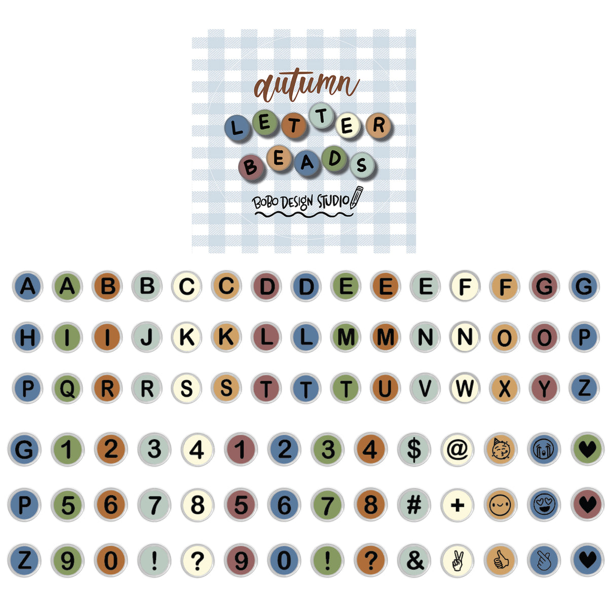 Autumn Letter Beads PET Tape - 50mm