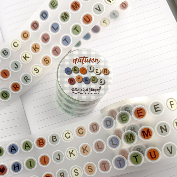 Autumn Letter Beads PET Tape - 50mm
