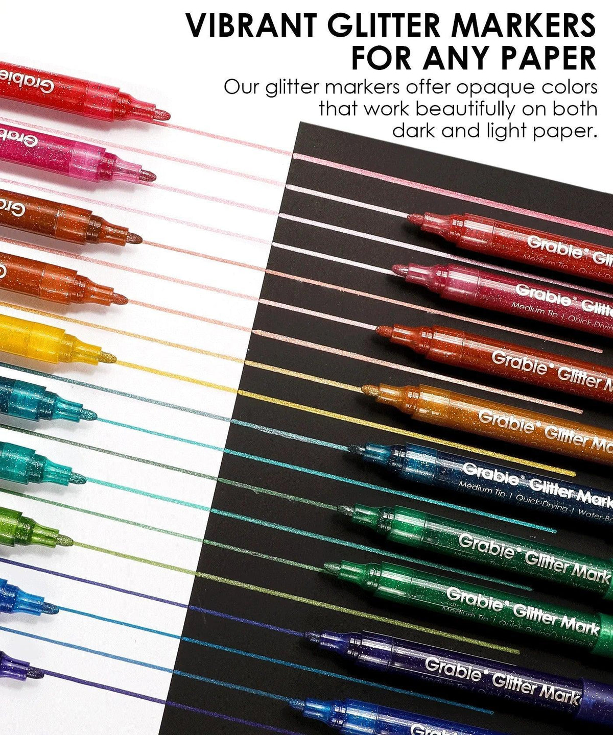 Medium Tip Iridescent Glitter Acrylic Paint Market Set