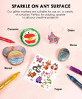 Medium Tip Iridescent Glitter Acrylic Paint Market Set