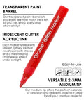 Medium Tip Iridescent Glitter Acrylic Paint Market Set