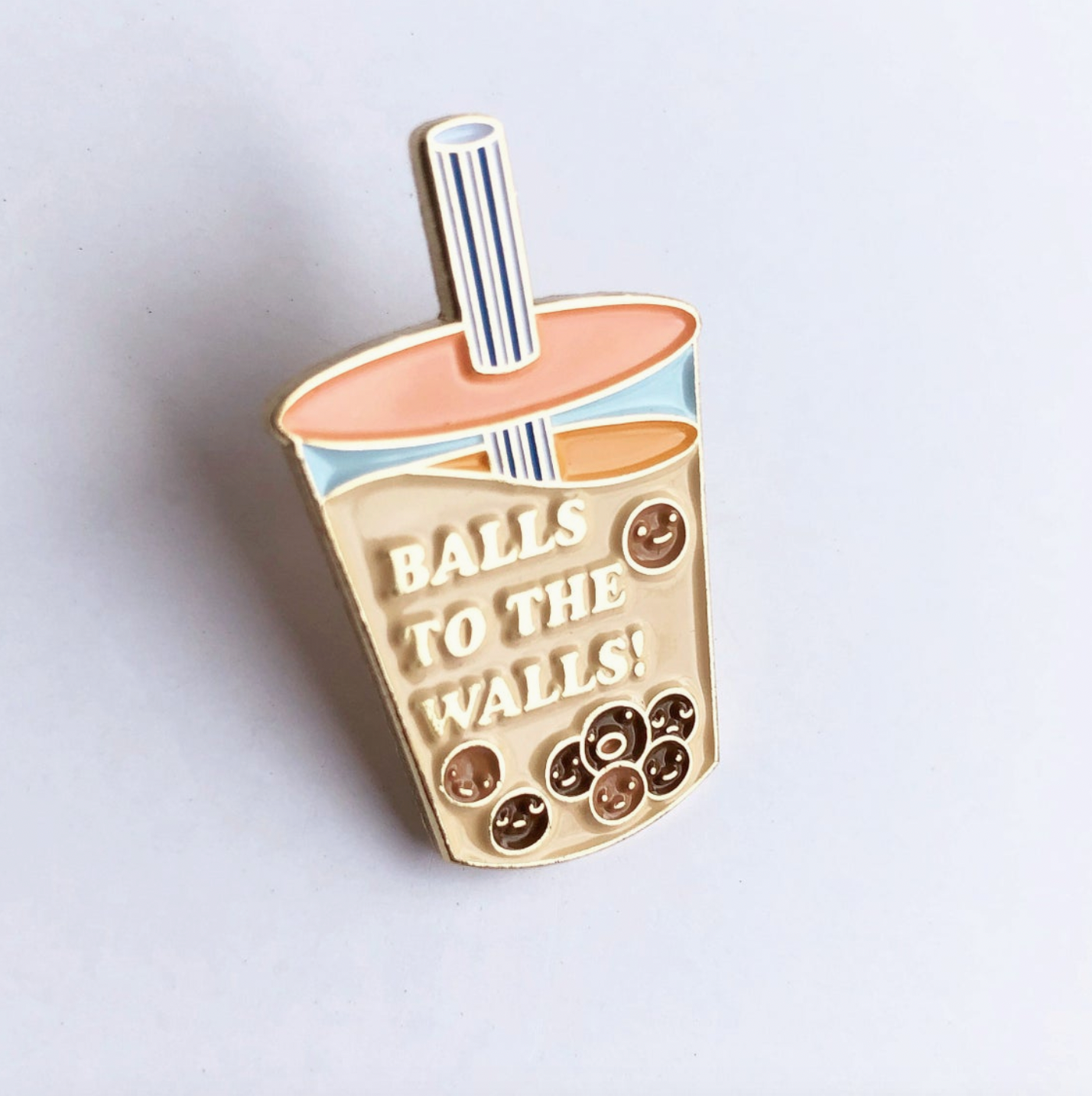 Balls to the Walls Boba Pin- ilootpaperie