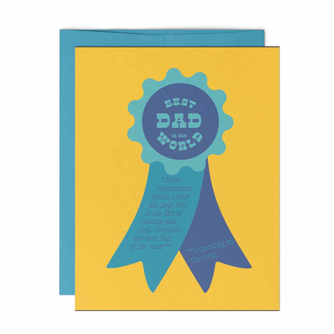 Best Dad Ribbon-Greeting Card by Coachella Valerie