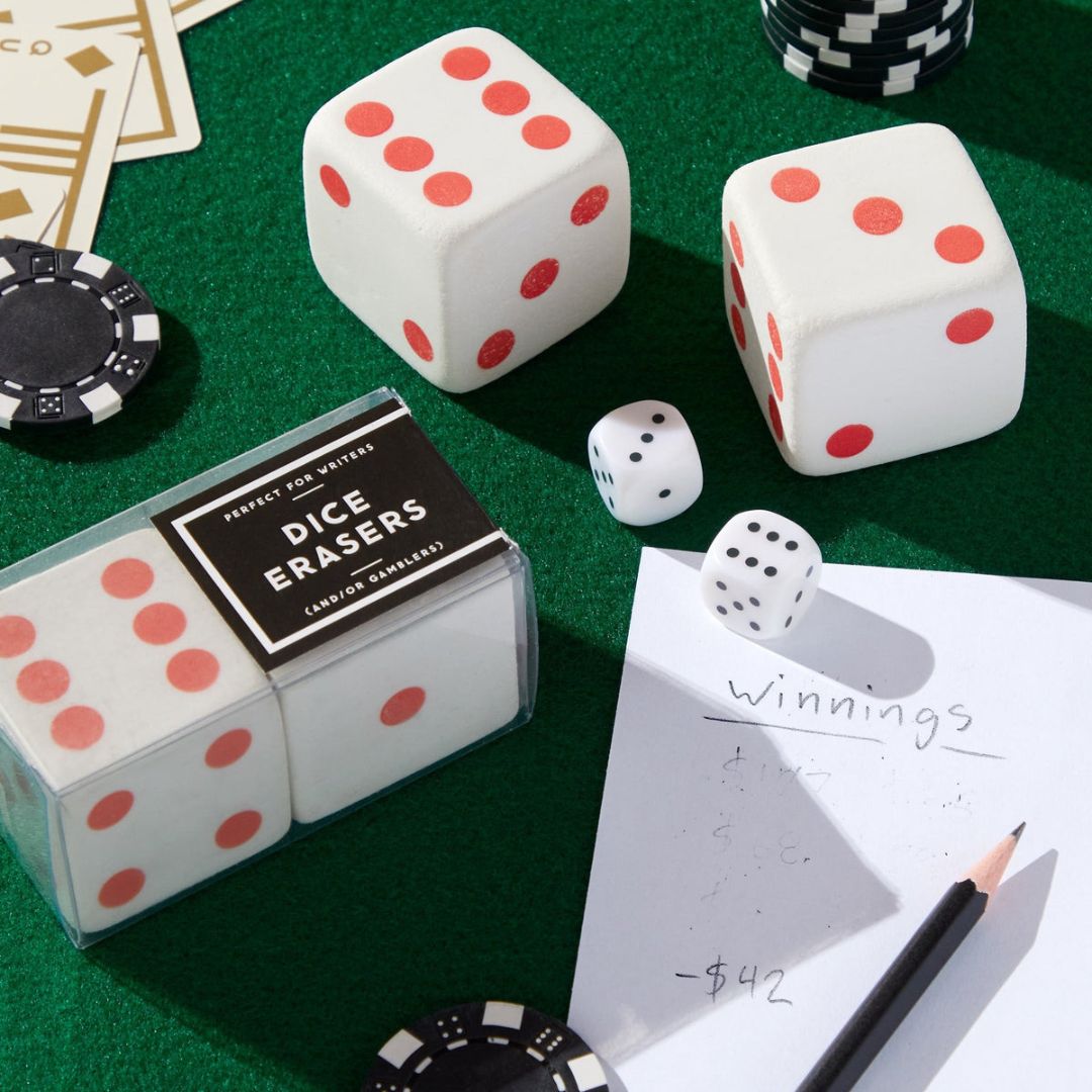 Make Big Mistakes - Dice Eraser Set - Brass Monkey