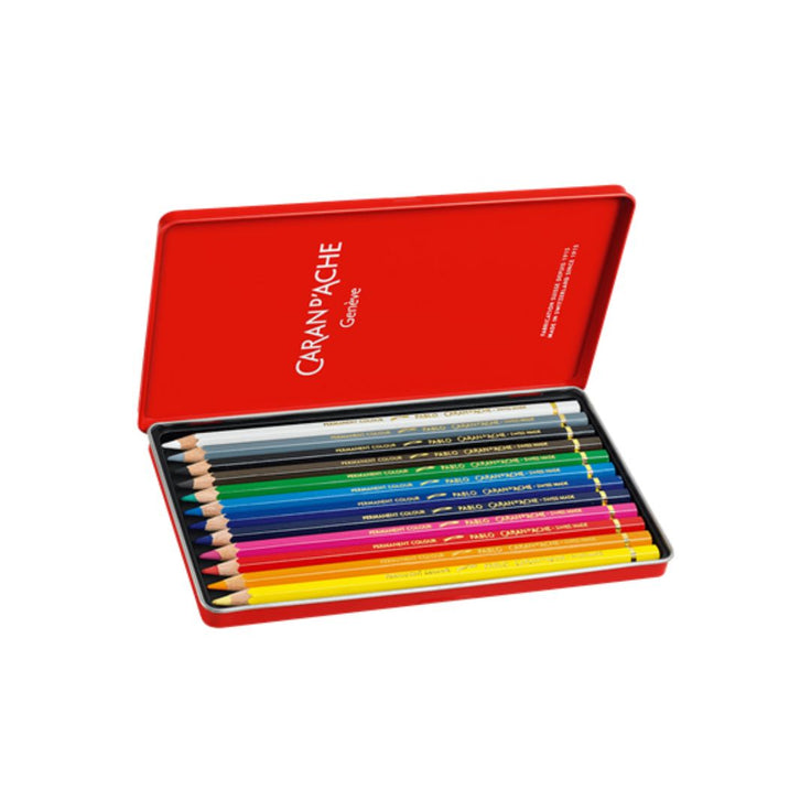 Pablo Color Pencils - Set of 12 in a Metal Box - Caran D'Ache