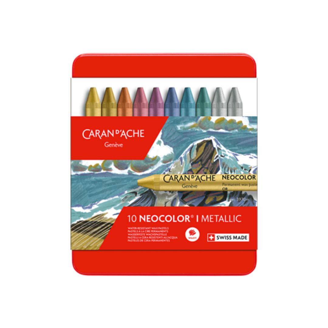 Neocolor I Metallic Pastels in Metal Box- Caran d'Ache