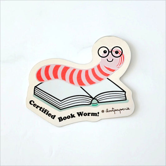 Certified Book Worm - Holographic Sticker - ilootpaperie