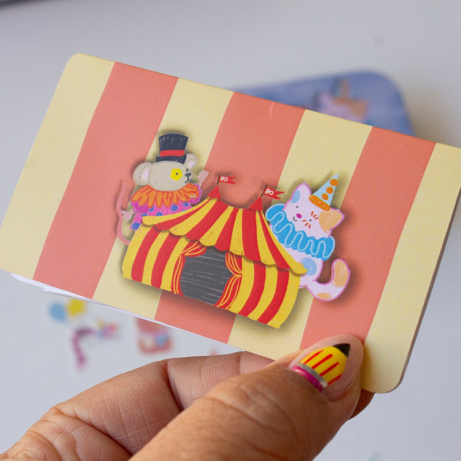 Circus Pals Washi Flake and Stationery Trinket Tin