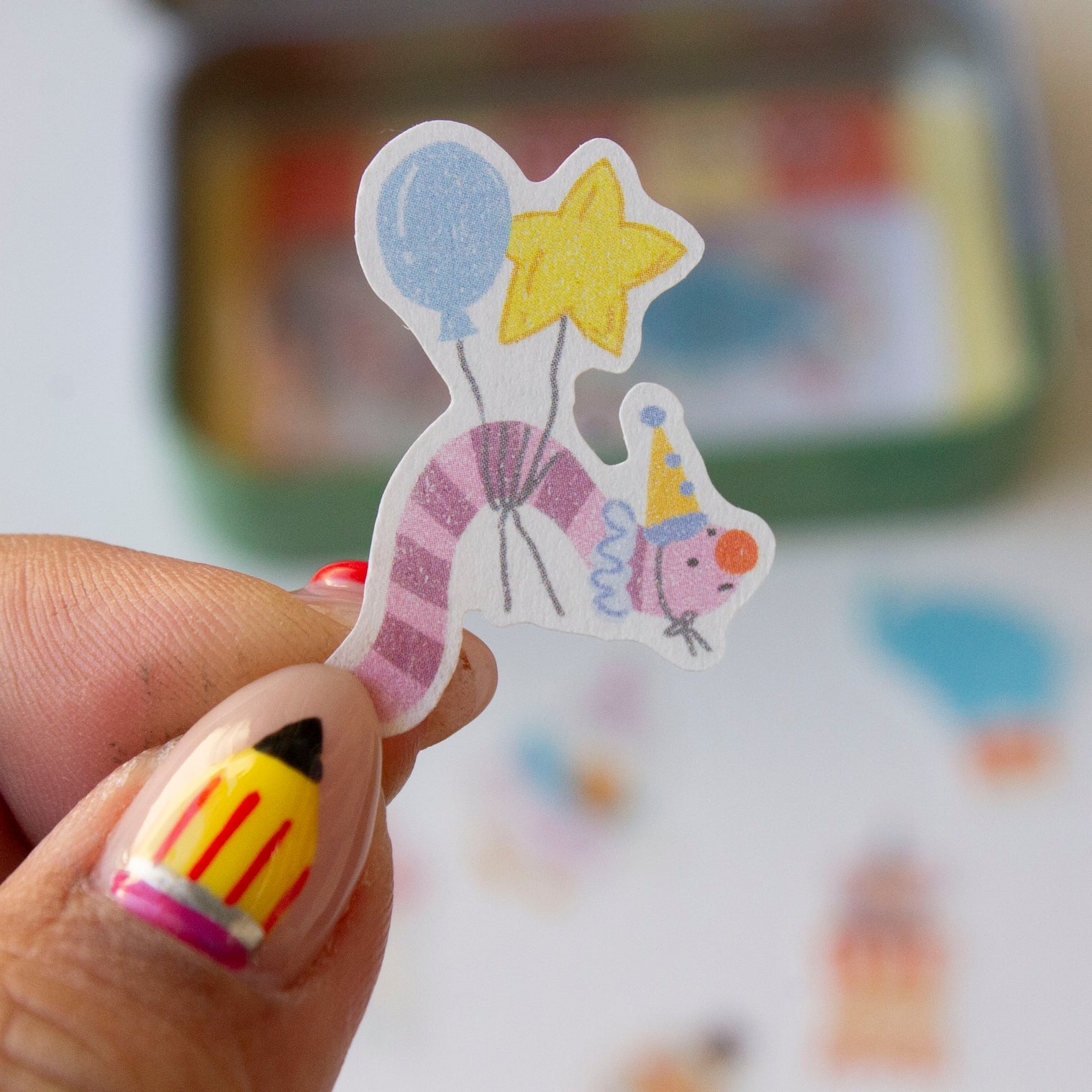 Circus Pals Washi Flake and Stationery Trinket Tin