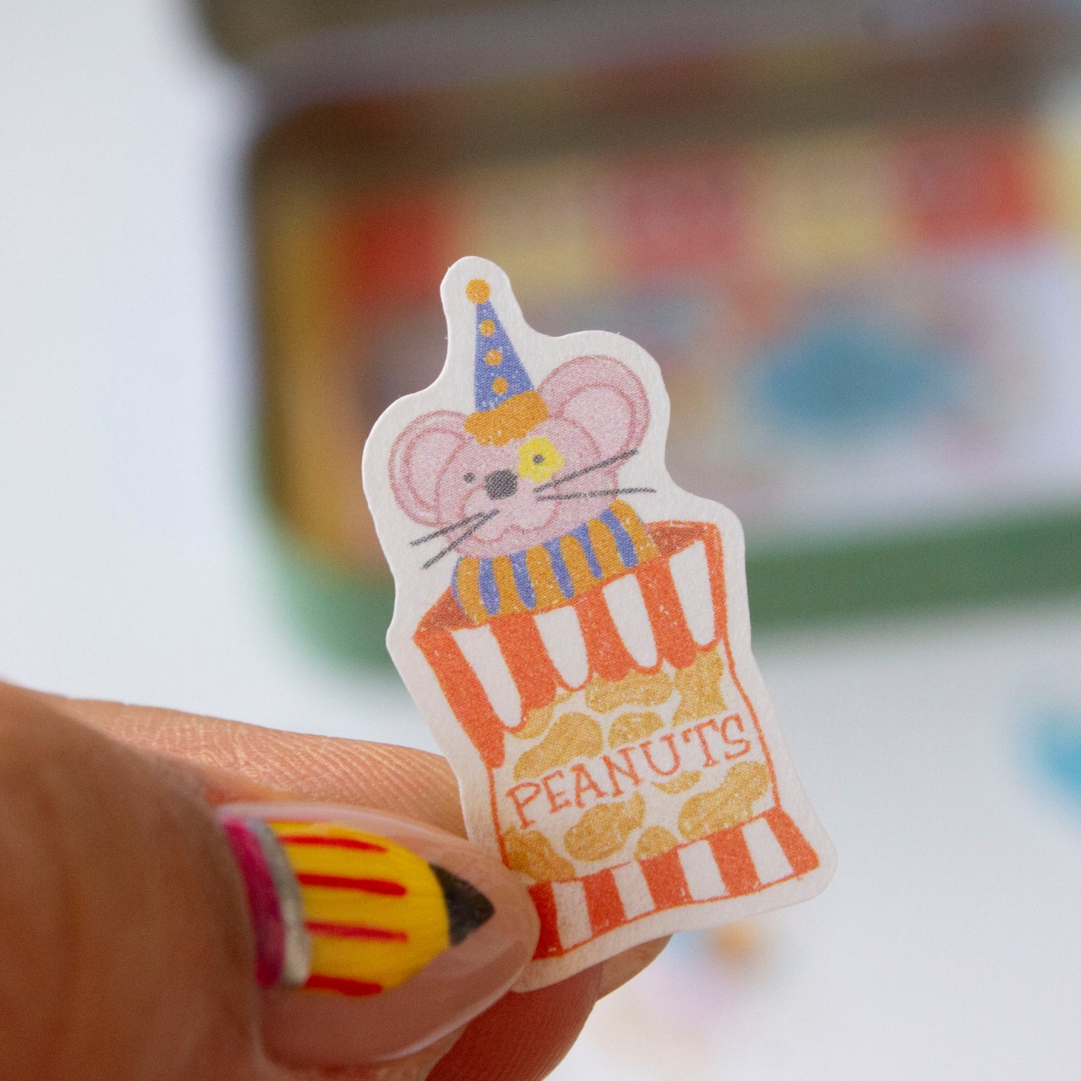 Circus Pals Washi Flake and Stationery Trinket Tin
