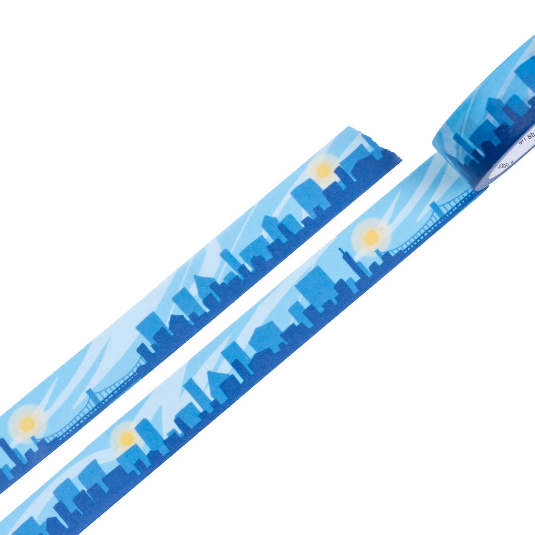 City Scape Washi Tape swatch of the tape on a white background