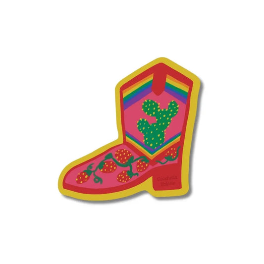 Rainbow Cowboy Boot -Sticker by Coachella Valerie