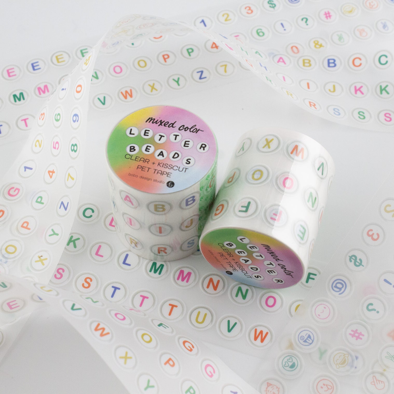 Mixed-Color Letter Beads PET Tape - 50mm