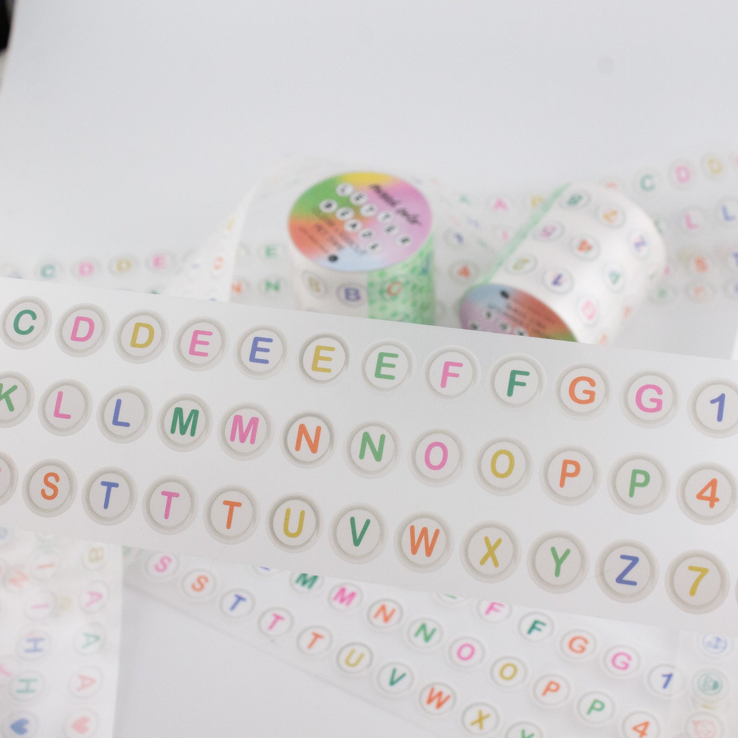Mixed-Color Letter Beads PET Tape - 50mm