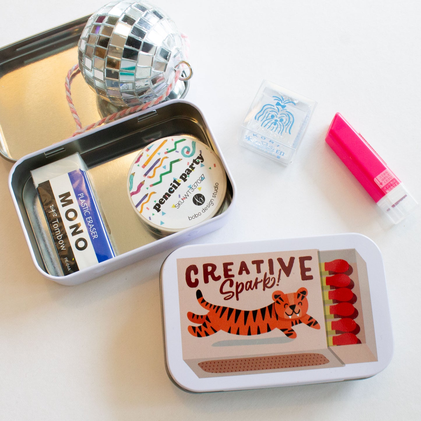 Creative Spark Matches- Stationery Trinket Tin (Empty)