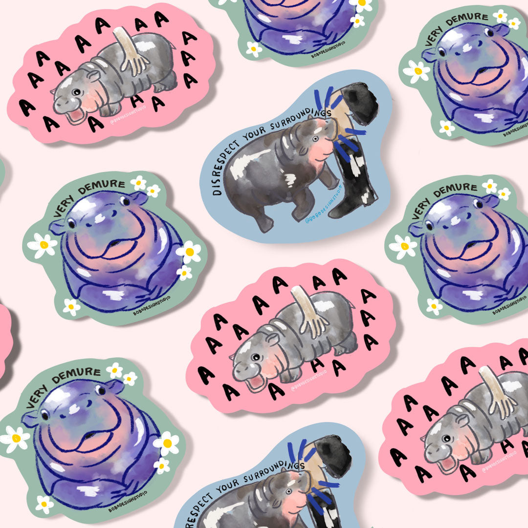 Disrespect Your Surroundings- Hippo Sticker