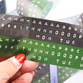 Embossed Letters Kiss Cut PET Tape - Black and Green