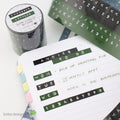Embossed Letters Kiss Cut PET Tape - Black and Green