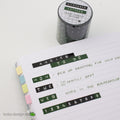 Embossed Letters Kiss Cut PET Tape - Black and Green