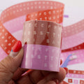 Embossed Letters Kiss Cut PET Tape - Red and Pink