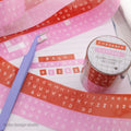 Embossed Letters Kiss Cut PET Tape - Red and Pink